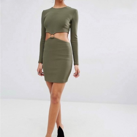 BEC + BRIDGE Montana CUT OUT Olive Dress from Revolve - Picture 3 of 7